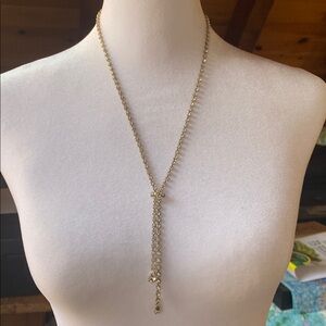 Vintage Elegant Silver Crystal Drop Necklace